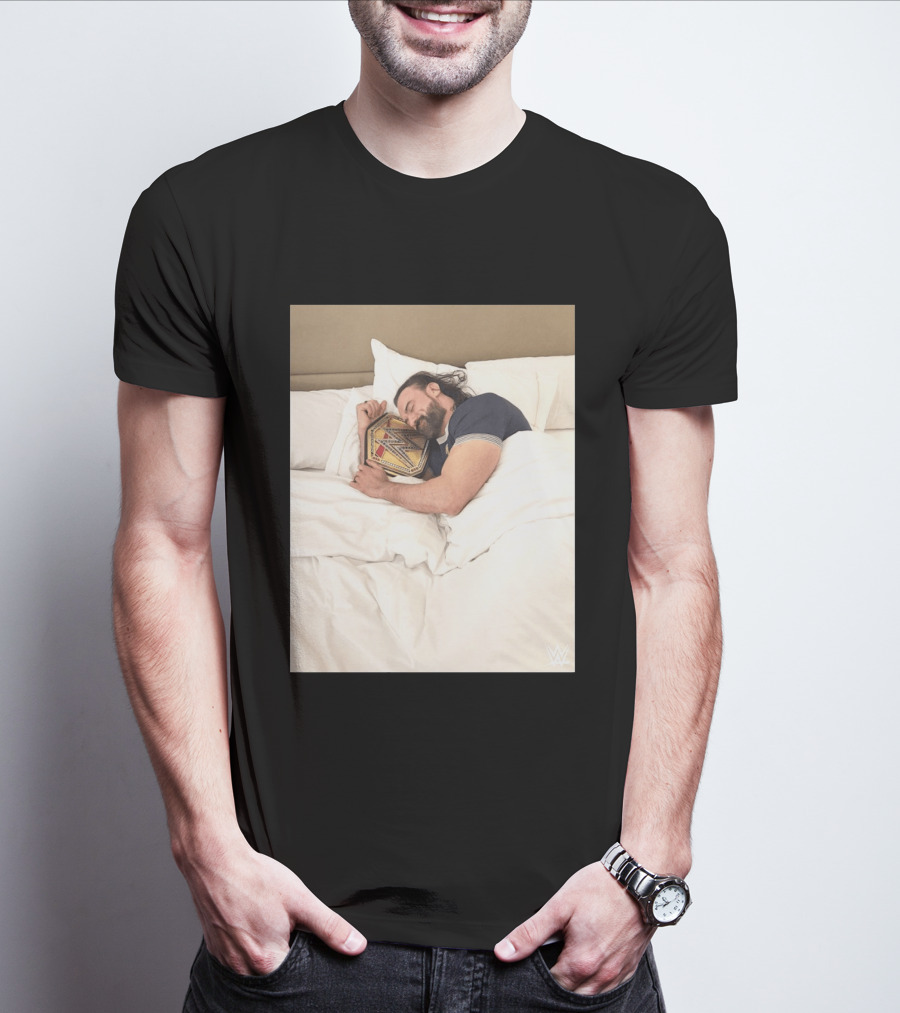 Drew McIntyre WWE Champion Sleeping Image T-Shirt