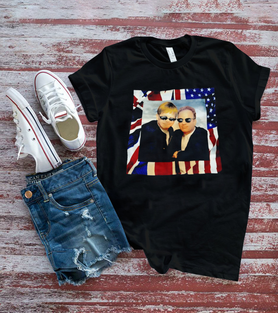 Elton John Billy Joel 1994 Tour American Flag T-Shirt