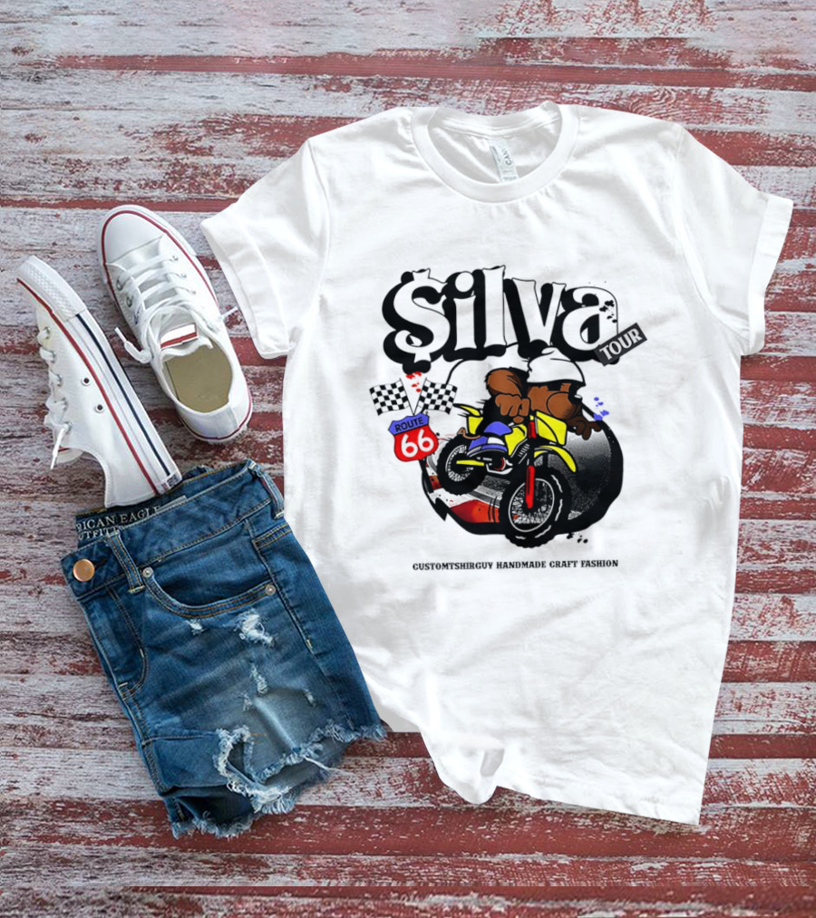 Silva Tour Motorbike Route Customtshirguy Handmade Craft Fashion T-Shirt