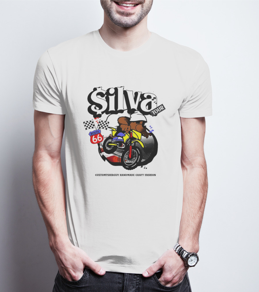 Silva Tour Motorbike Route Customtshirguy Handmade Craft Fashion T-Shirt