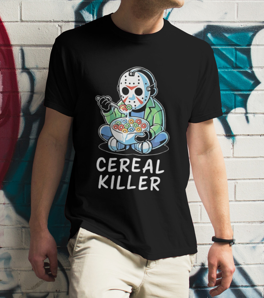 Jason Voorhees Eating Cereal Cereal Killer T-Shirt