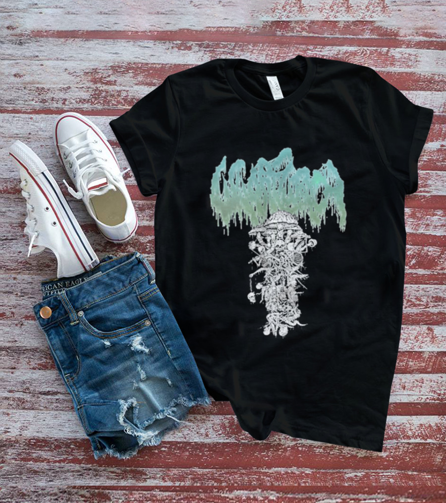 Wharflurch Shroomdeathflurch Forest Monster Green Drip T-Shirt