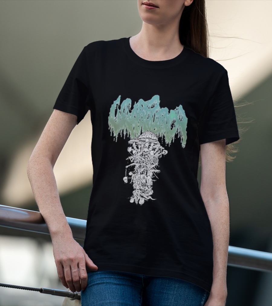 Wharflurch Shroomdeathflurch Forest Monster Green Drip T-Shirt