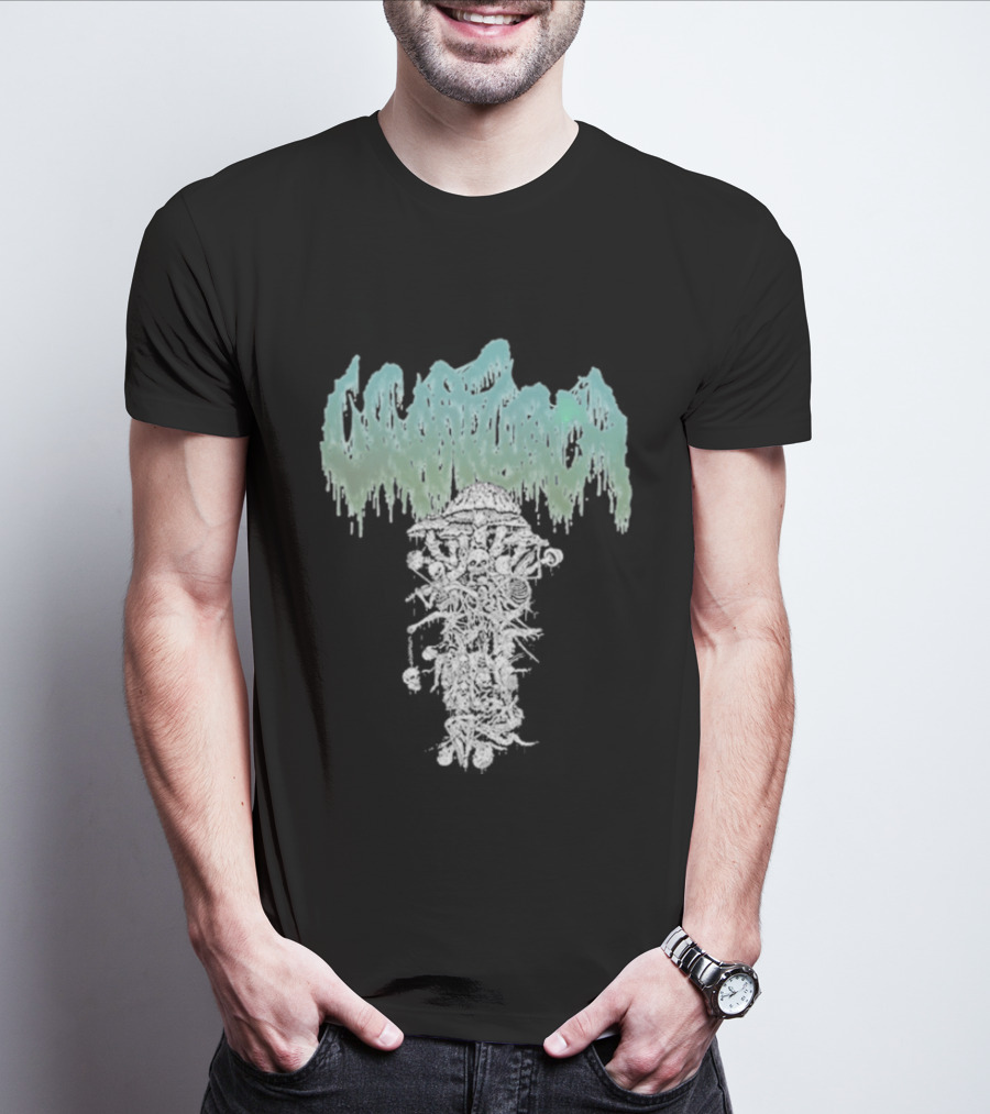 Wharflurch Shroomdeathflurch Forest Monster Green Drip T-Shirt