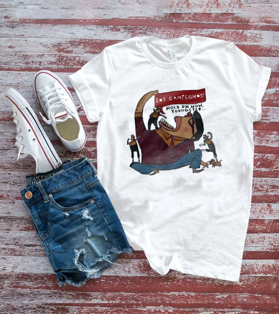 Los Campesinos Hold On Now Youngster Illustrated Characters In Motion T-Shirt