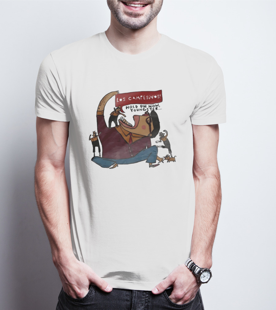 Los Campesinos Hold On Now Youngster Illustrated Characters In Motion T-Shirt