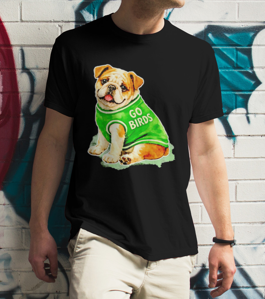 Briish Bulldog Go Birds Phillygoat Passyunk Avenue Green Jersey T-Shirt