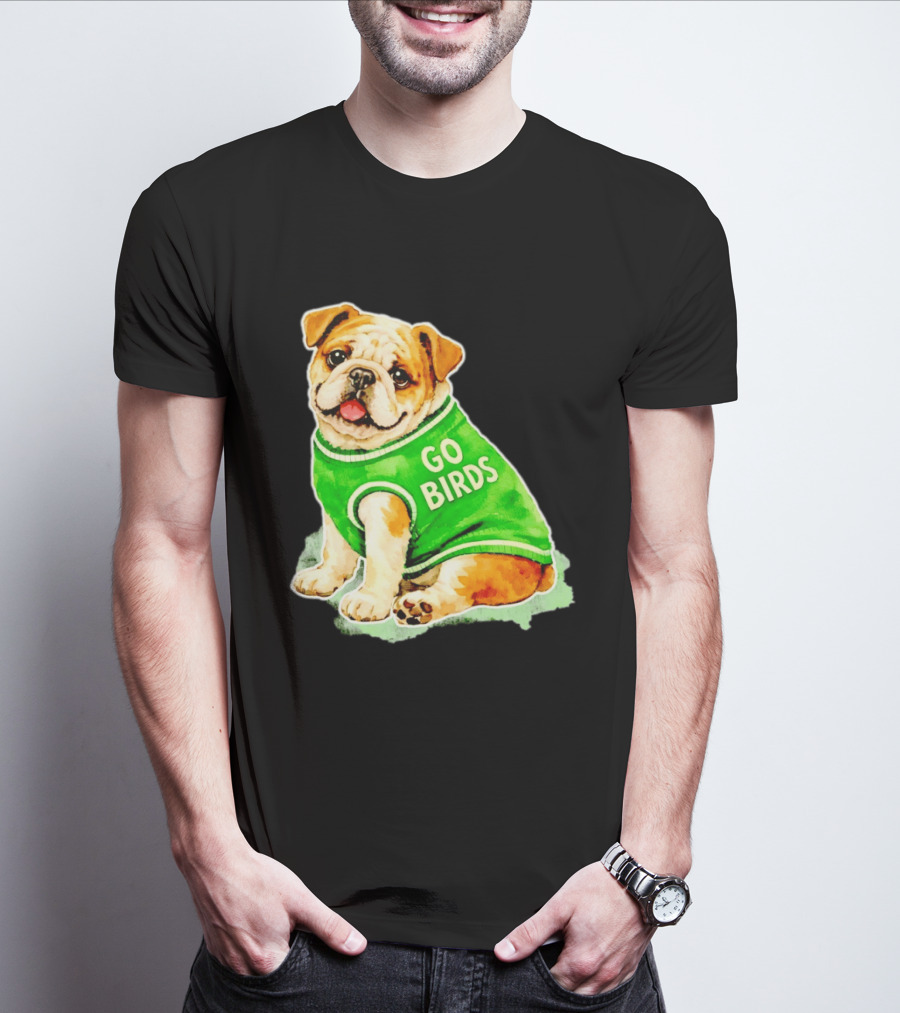 Briish Bulldog Go Birds Phillygoat Passyunk Avenue Green Jersey T-Shirt