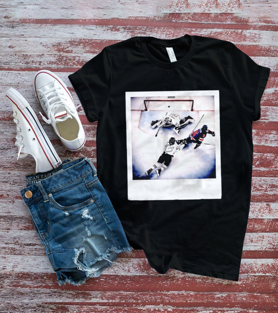Women's Hockey USA Golden Goal Megan Keller Polaroid Picture T-Shirt