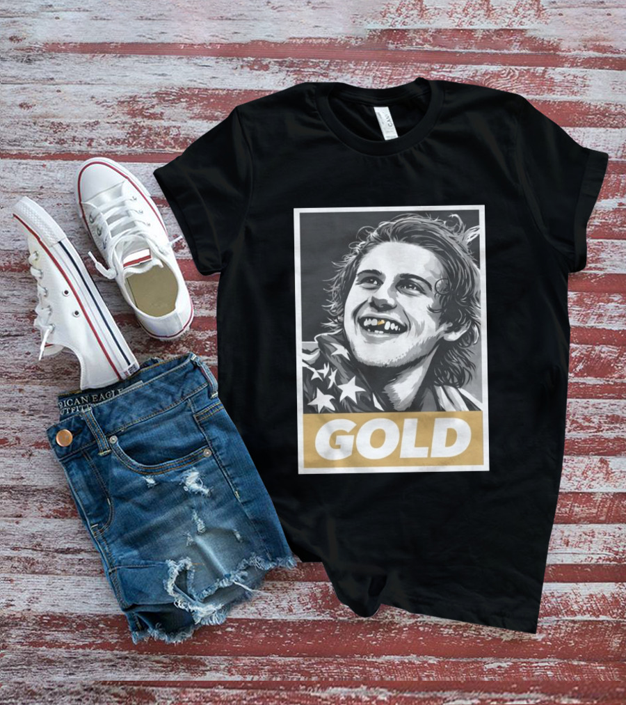 Jack Hughes Gold Medal Champion Olympic Legend Golden Smile T-Shirt