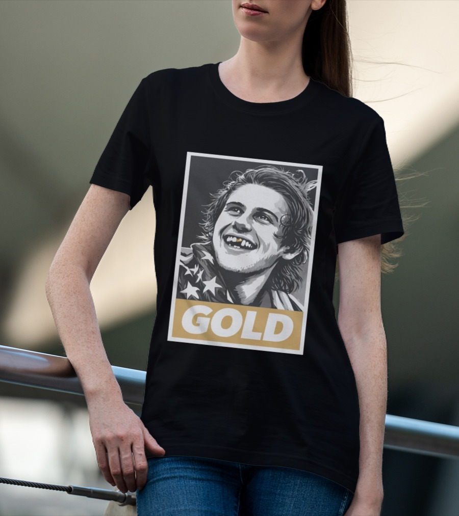 Jack Hughes Gold Medal Champion Olympic Legend Golden Smile T-Shirt