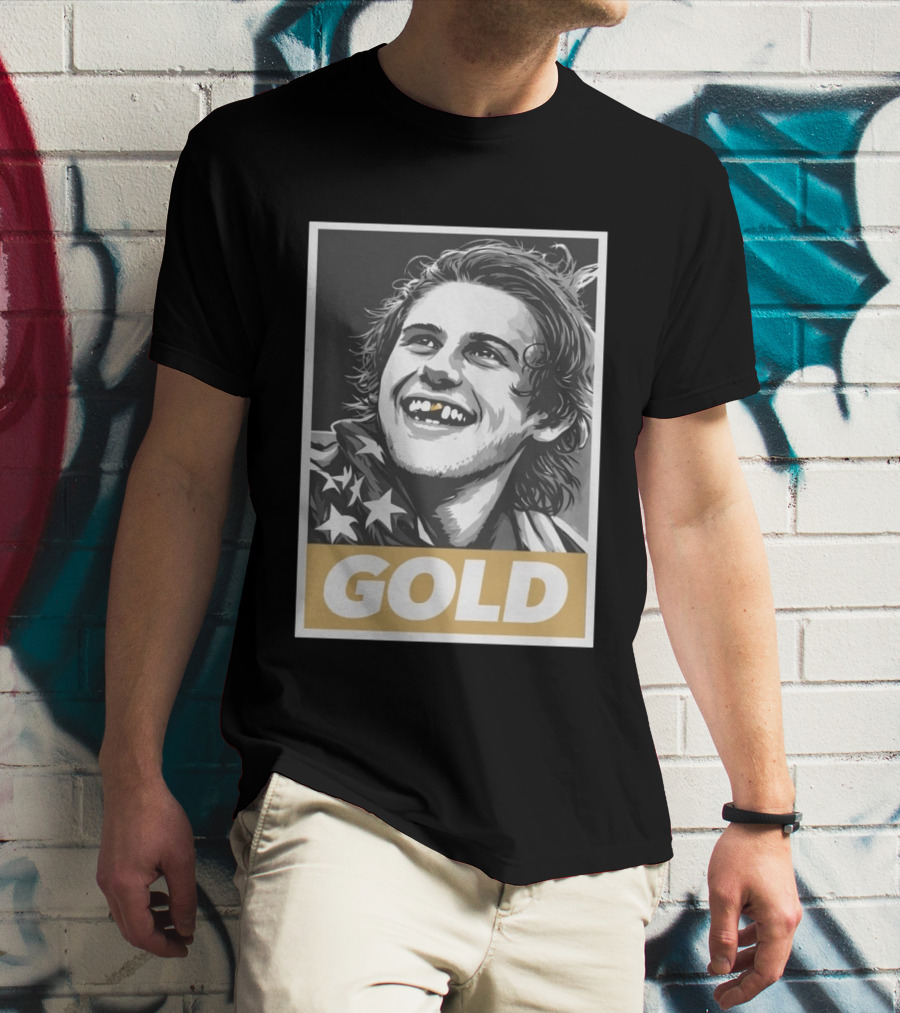Jack Hughes Gold Medal Champion Olympic Legend Golden Smile T-Shirt