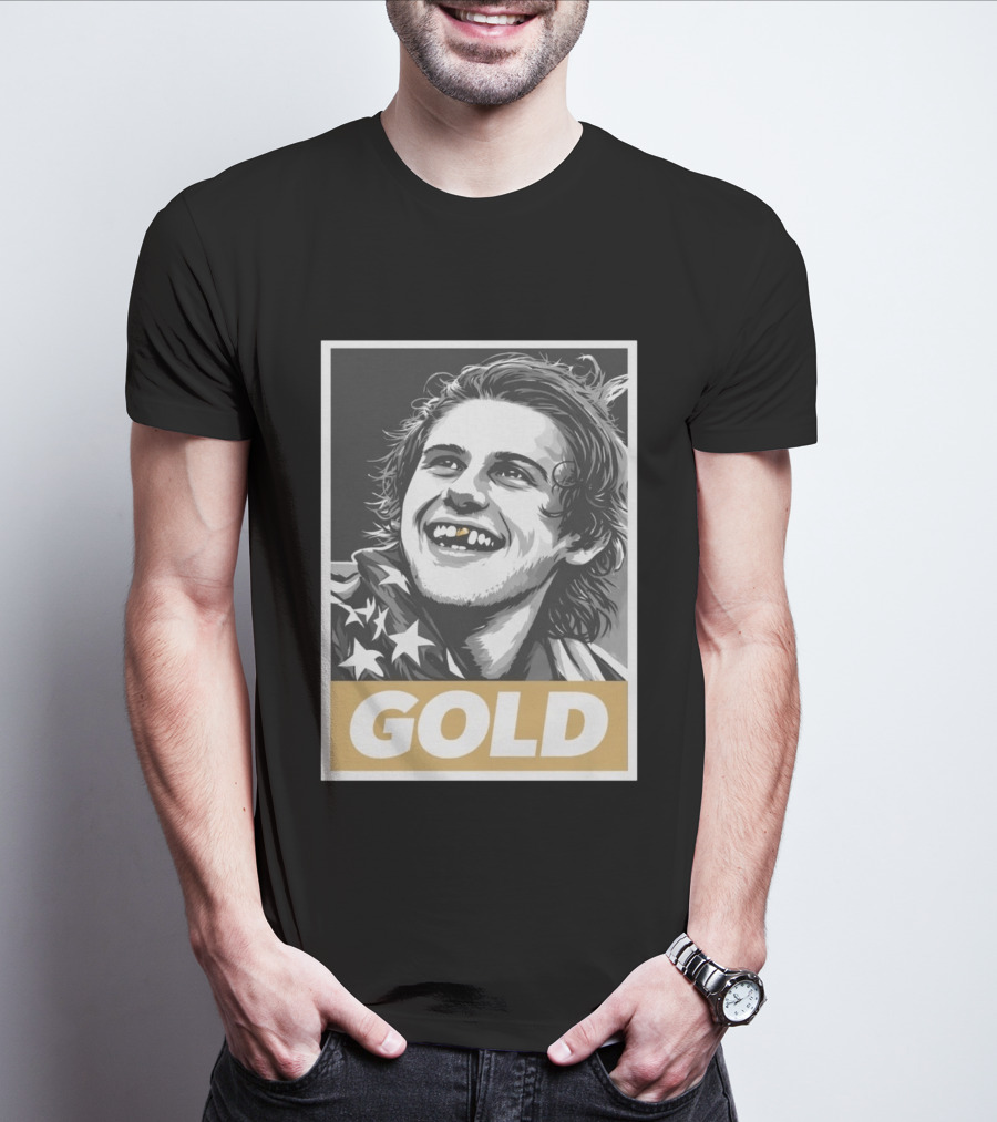 Jack Hughes Gold Medal Champion Olympic Legend Golden Smile T-Shirt