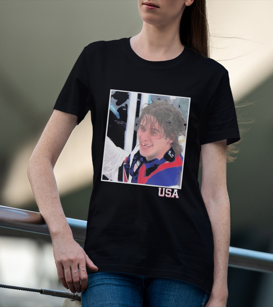 USA Hockey Jack Hughes Overtime Winner Celebration Moment T-Shirt