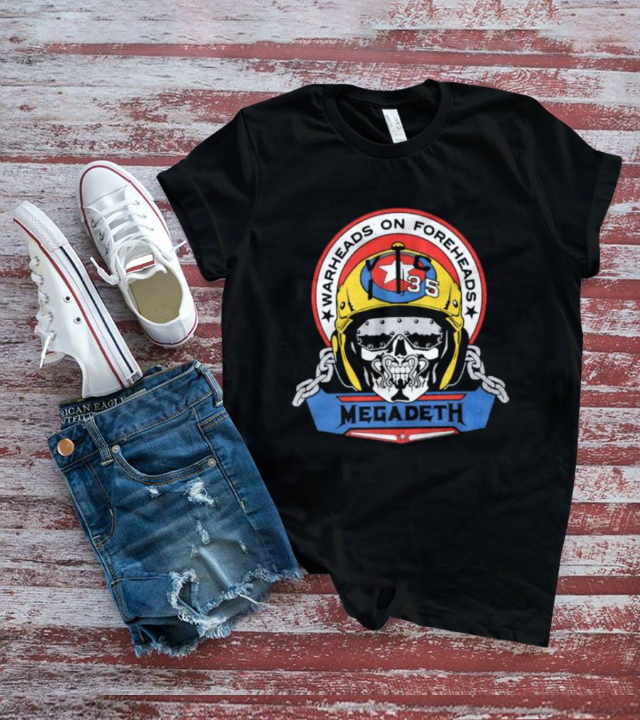Megadeth Warheads On Foreheads Military Helmet Skull T-Shirt