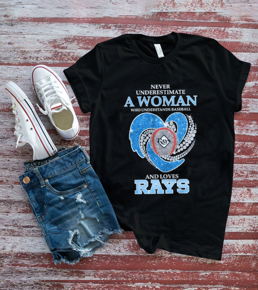 Underestimate A Woman Who Loves Rays T-Shirt