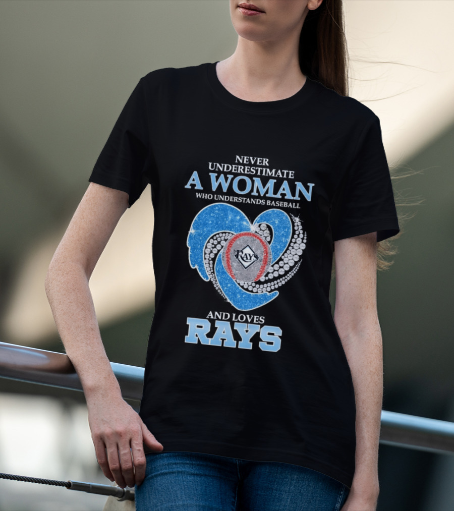 Underestimate A Woman Who Loves Rays T-Shirt