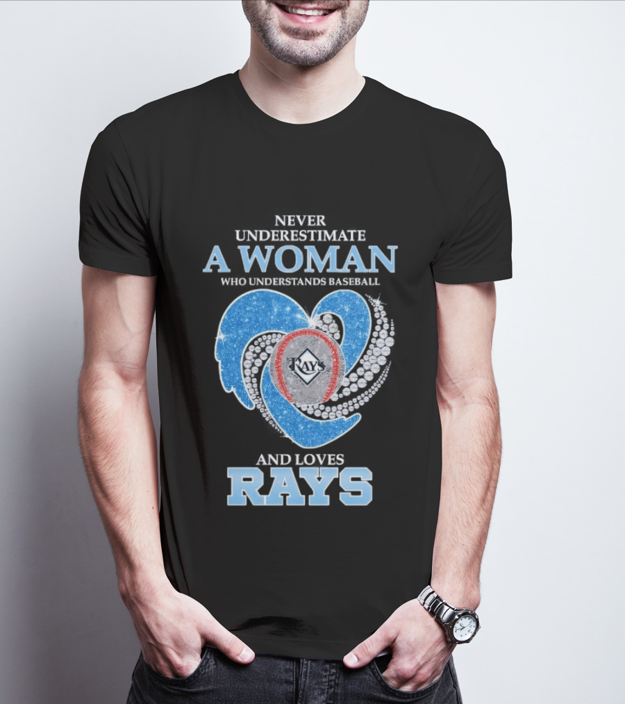 Underestimate A Woman Who Loves Rays T-Shirt