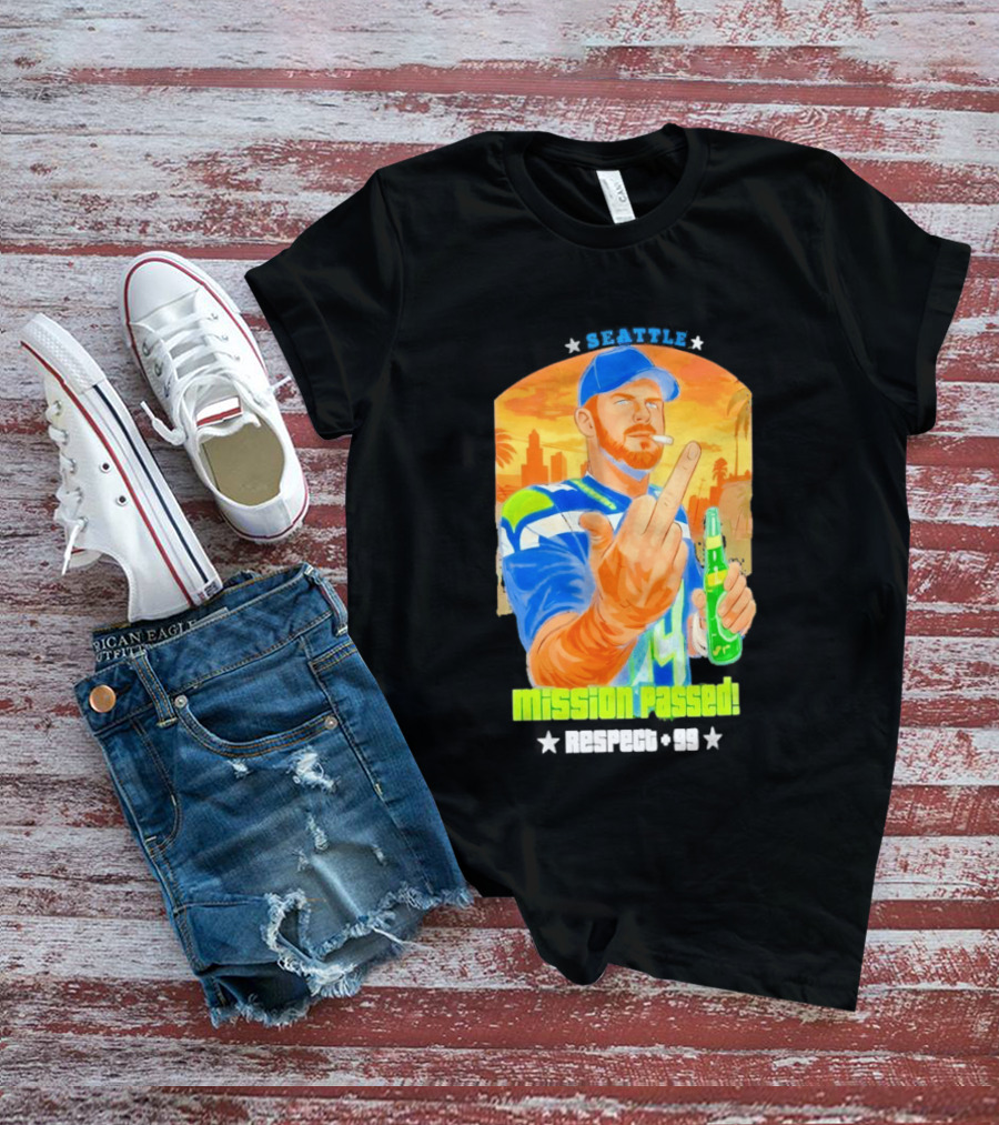 Mission Passed Sam Darnold Seattle Middle Finger Seahawks T-Shirt