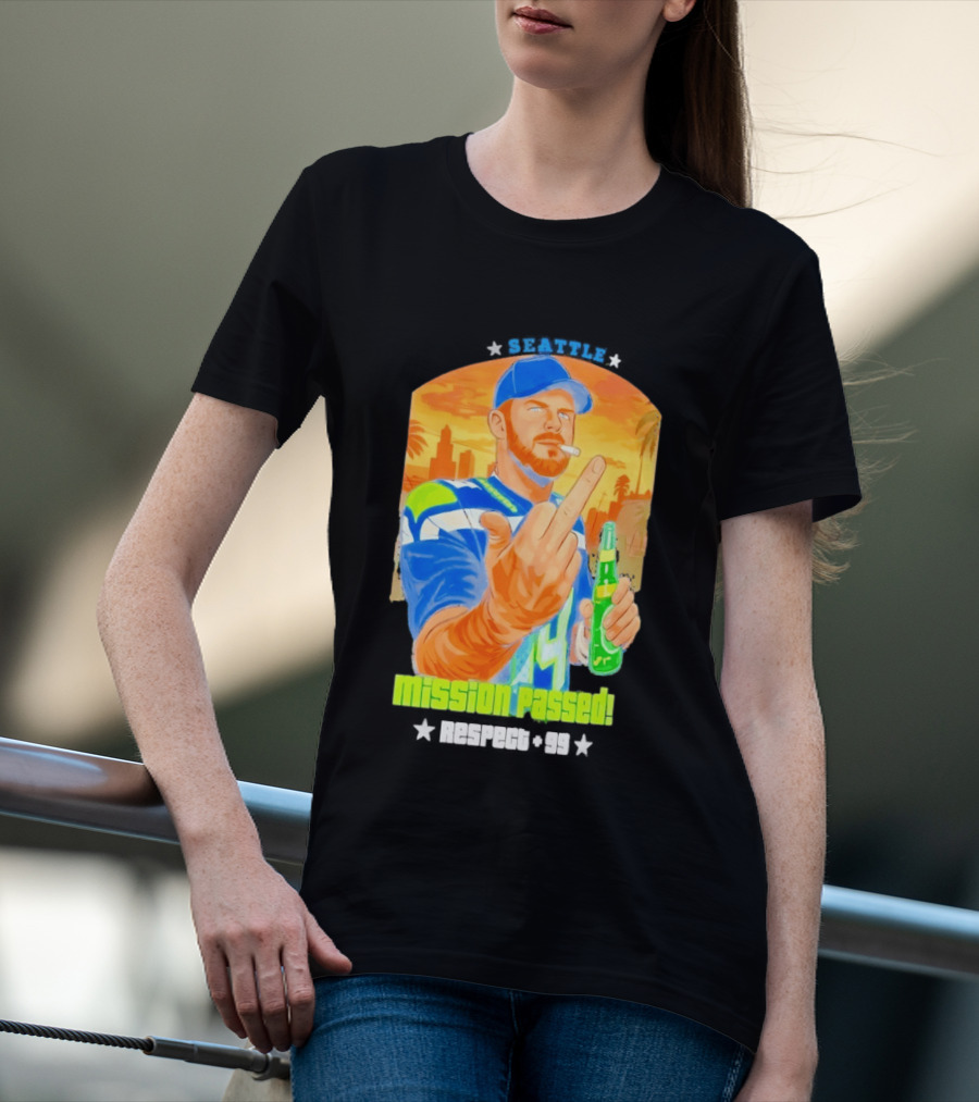 Mission Passed Sam Darnold Seattle Middle Finger Seahawks T-Shirt