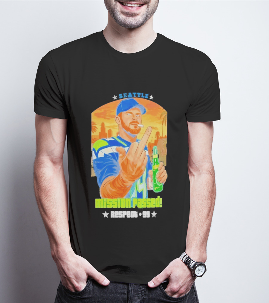 Mission Passed Sam Darnold Seattle Middle Finger Seahawks T-Shirt