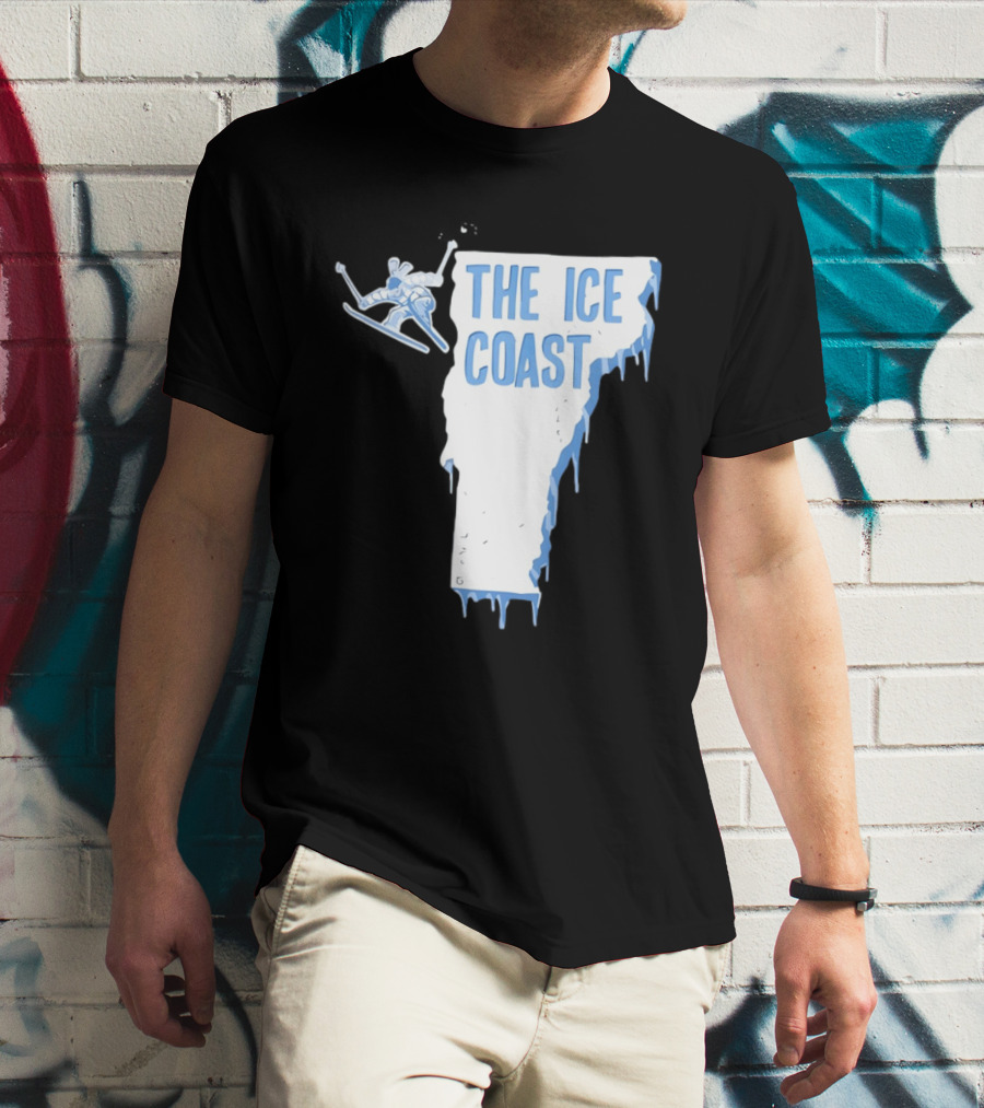 Vermont The Ice Coast Skiing Adventure Map T-Shirt