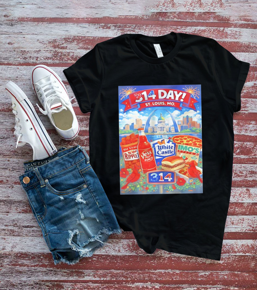 314 Day St Louis MO Arch Ripple Vess White Castle Imo's Pizza Cardinals T-Shirt