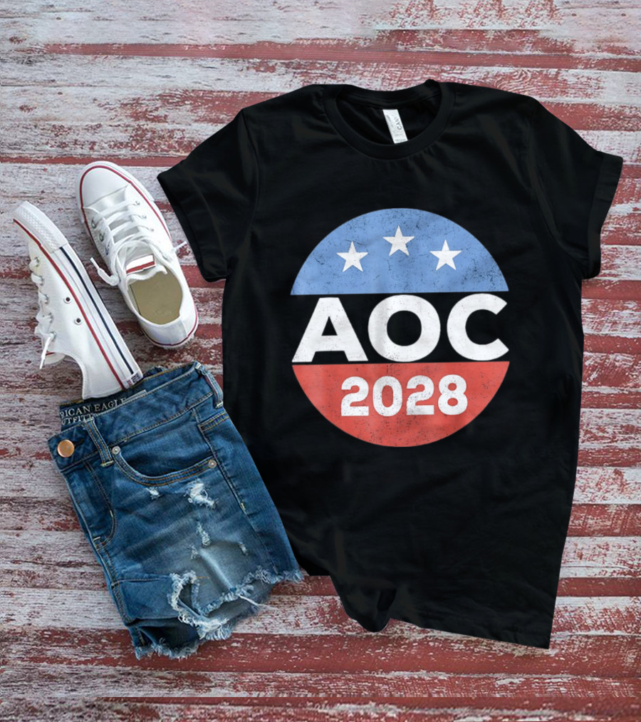 AOC 2028 Campaign Stars Political Election T-Shirt