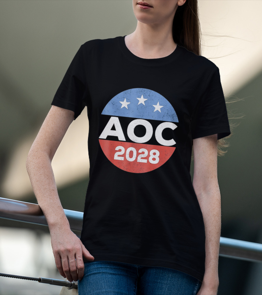 AOC 2028 Campaign Stars Political Election T-Shirt