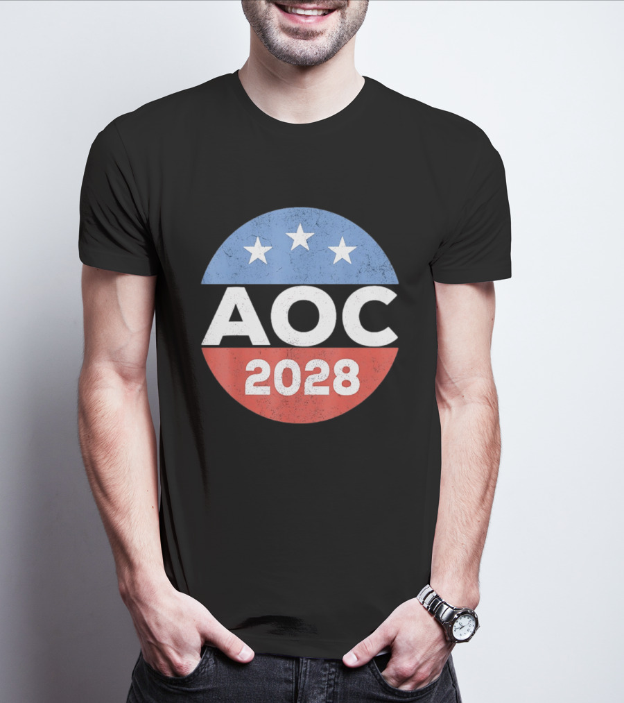 AOC 2028 Campaign Stars Political Election T-Shirt