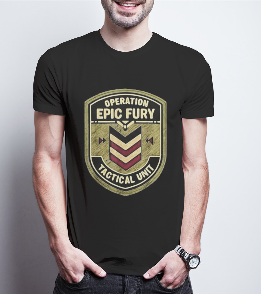 Operation Epic Fury Tactical Unit 90s Command Patch T-Shirt