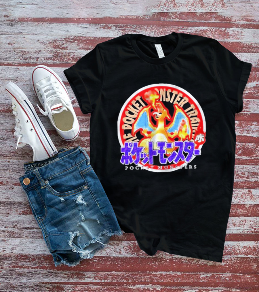 Pokemon Pocket Monster Trainer Charizard Japanese 30th Anniversary T-Shirt