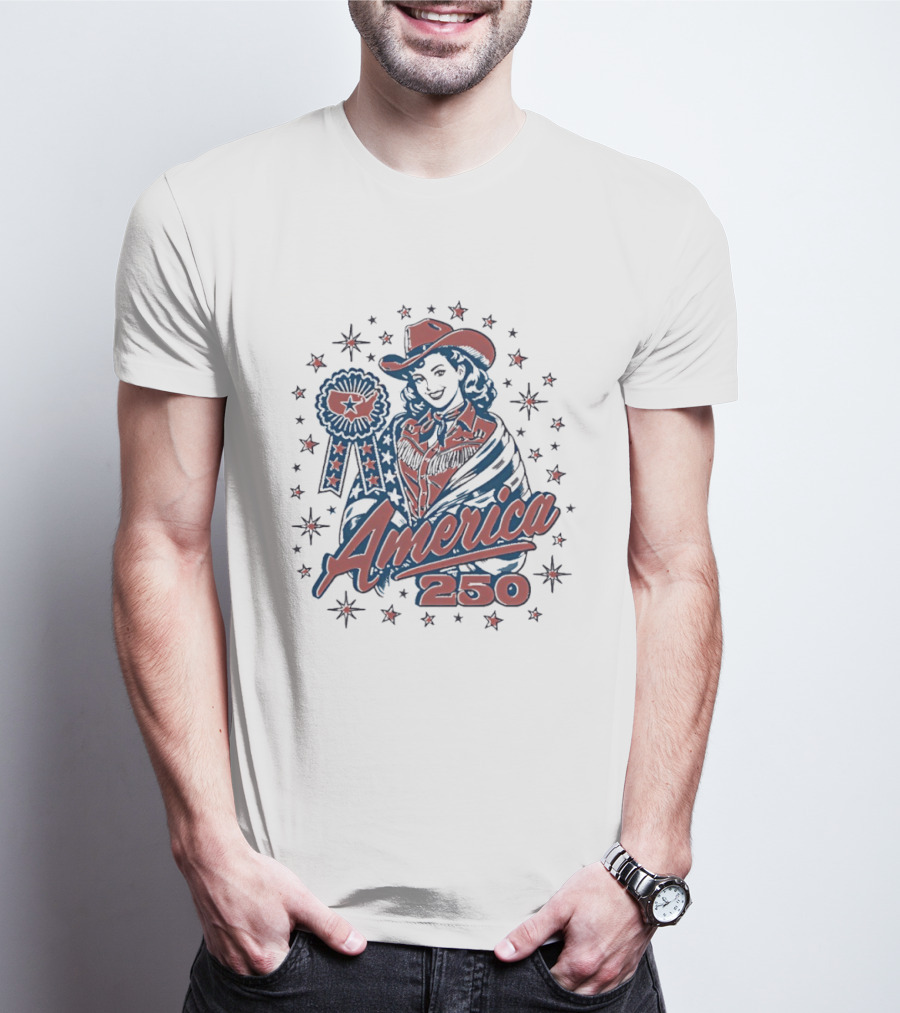 America 250 Western Cowgirl Stars T-Shirt