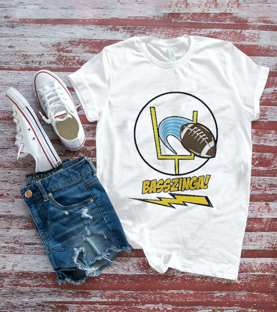 Basszinga Football Wave Goalpost Lightning T-Shirt