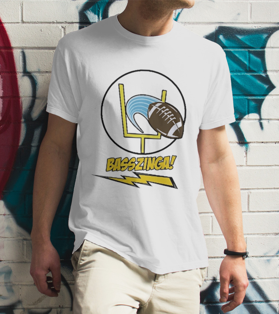 Basszinga Football Wave Goalpost Lightning T-Shirt