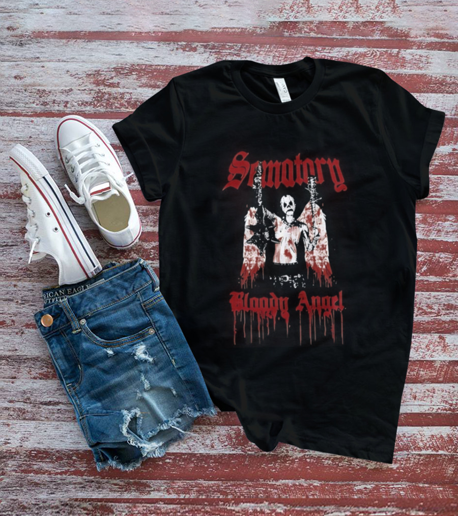Sematary Bloody Angel Horror Gothic Red Aesthetic T-Shirt
