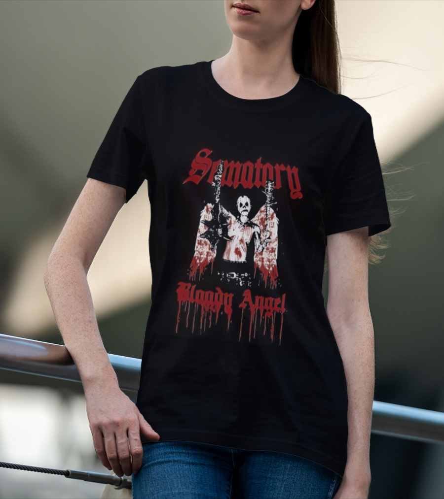 Sematary Bloody Angel Horror Gothic Red Aesthetic T-Shirt