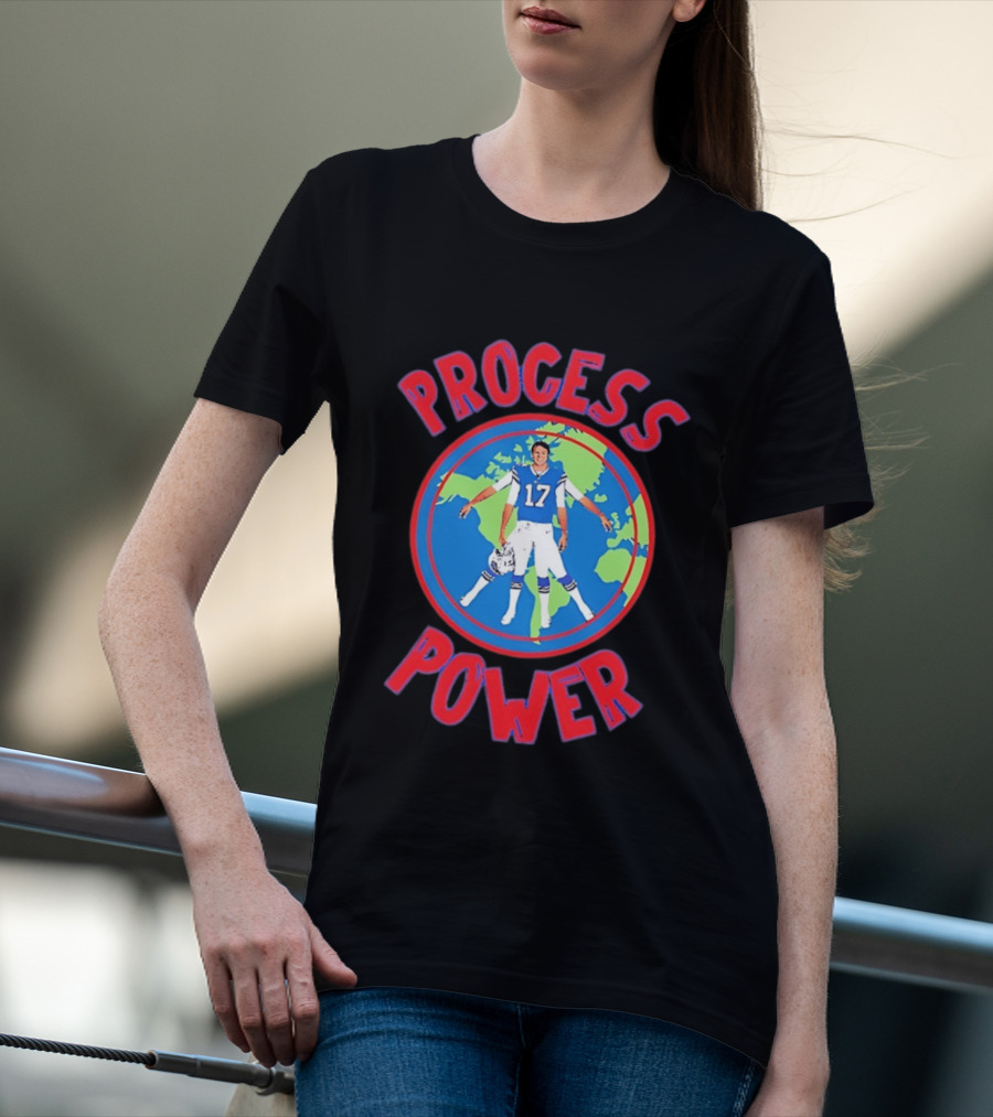 Process Power Josh Allen 17 Buffalo Bills Global Football T-Shirt