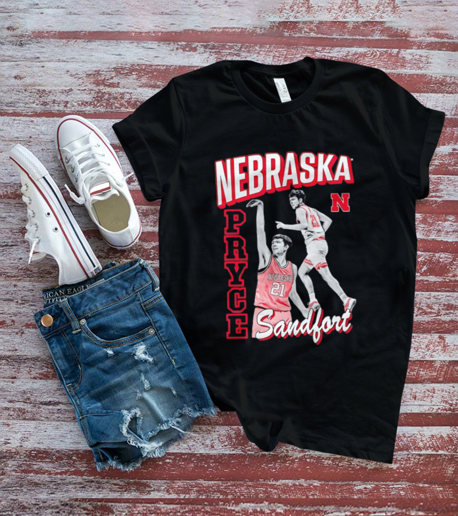 Pryce Sandfort 21 Nebraska Cornhuskers Basketball Team Iconic Red Jersey T-Shirt