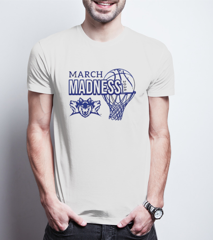 March Madness NCAA Basketball 2026 Wolf And Hoop T-Shirt