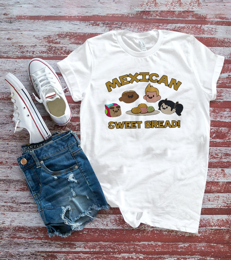 Mexican Sweet Bread Characters And Conchas Plate T-Shirt