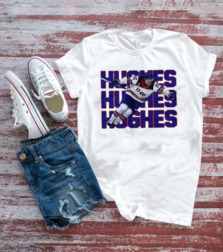 Team USA Jack Hughes Iconic Game Winning Goal Celebration T-Shirt