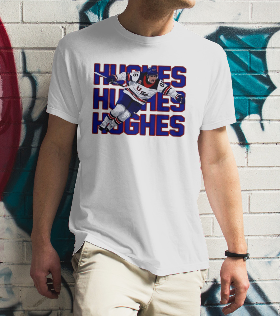 Team USA Jack Hughes Iconic Game Winning Goal Celebration T-Shirt