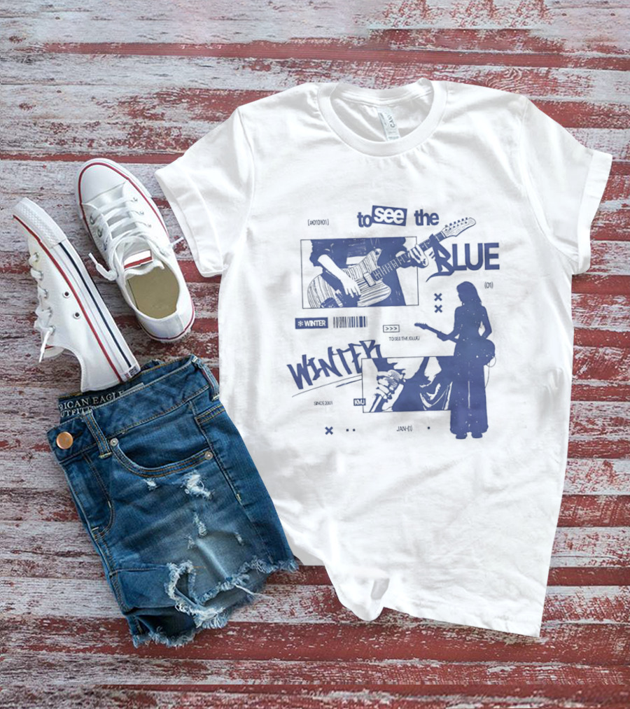 To See The Blue Winter Music Band Guitar T-Shirt