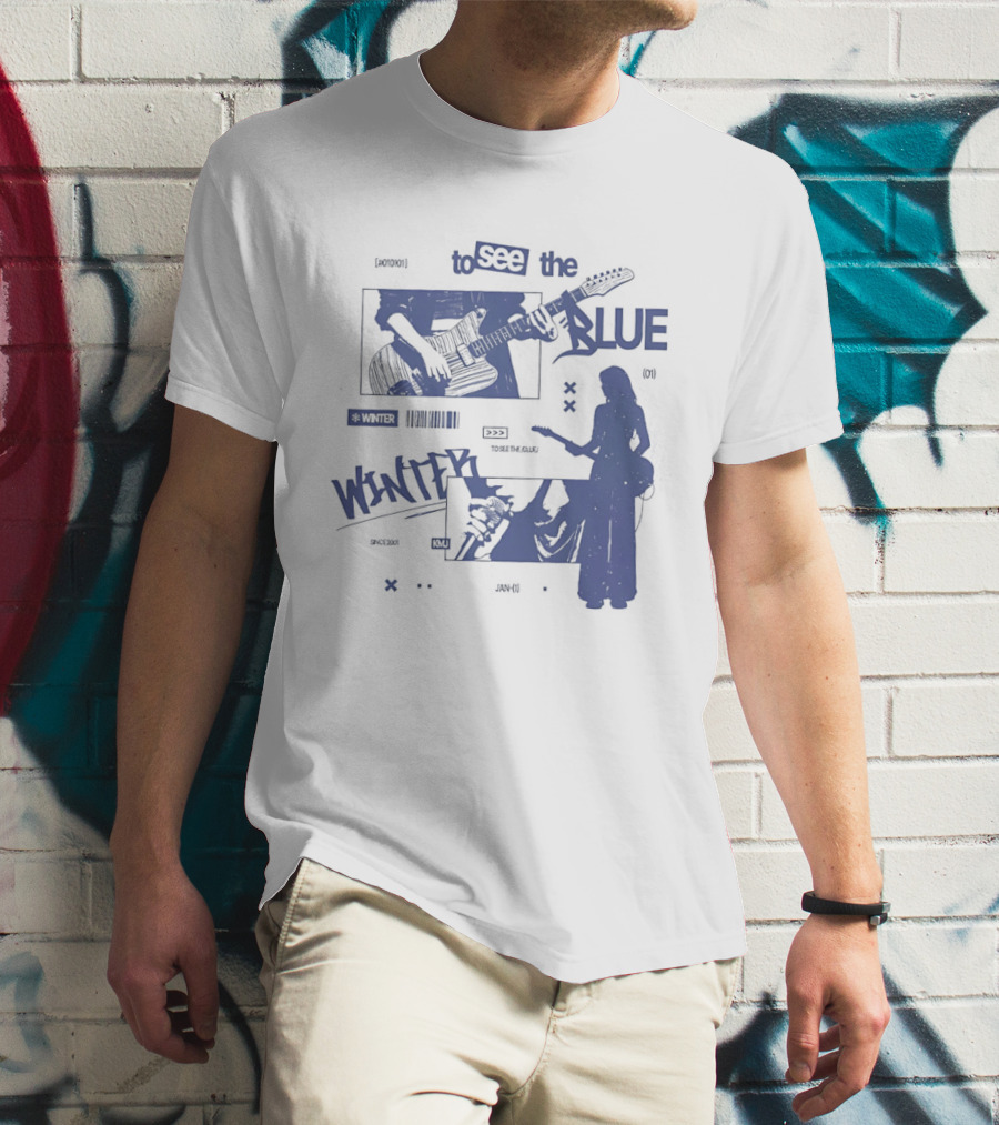To See The Blue Winter Music Band Guitar T-Shirt
