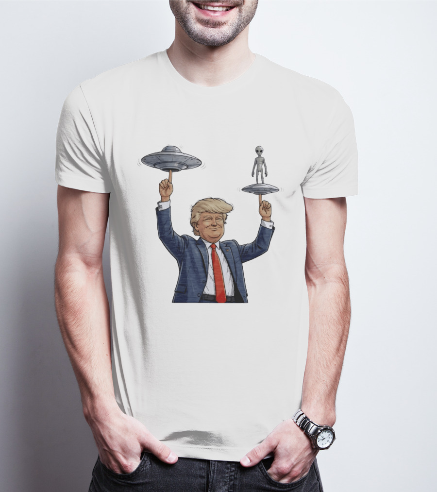 Trump Alien UFO Balancing Act Spinner T-Shirt