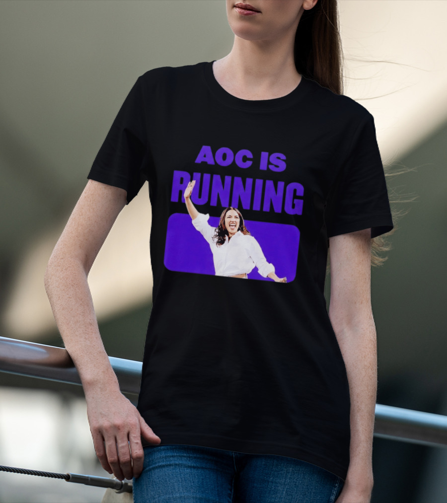AOC Is Running For President 2028 Bold Campaign Enthusiasm T-Shirt