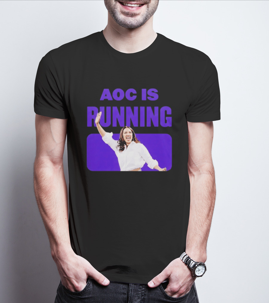 AOC Is Running For President 2028 Bold Campaign Enthusiasm T-Shirt