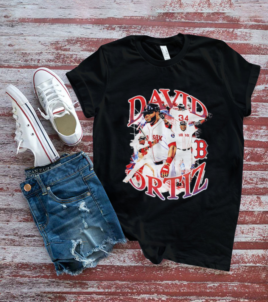 David Ortiz Boston Red Sox Legendary Collage 34 Red Sox B T-Shirt