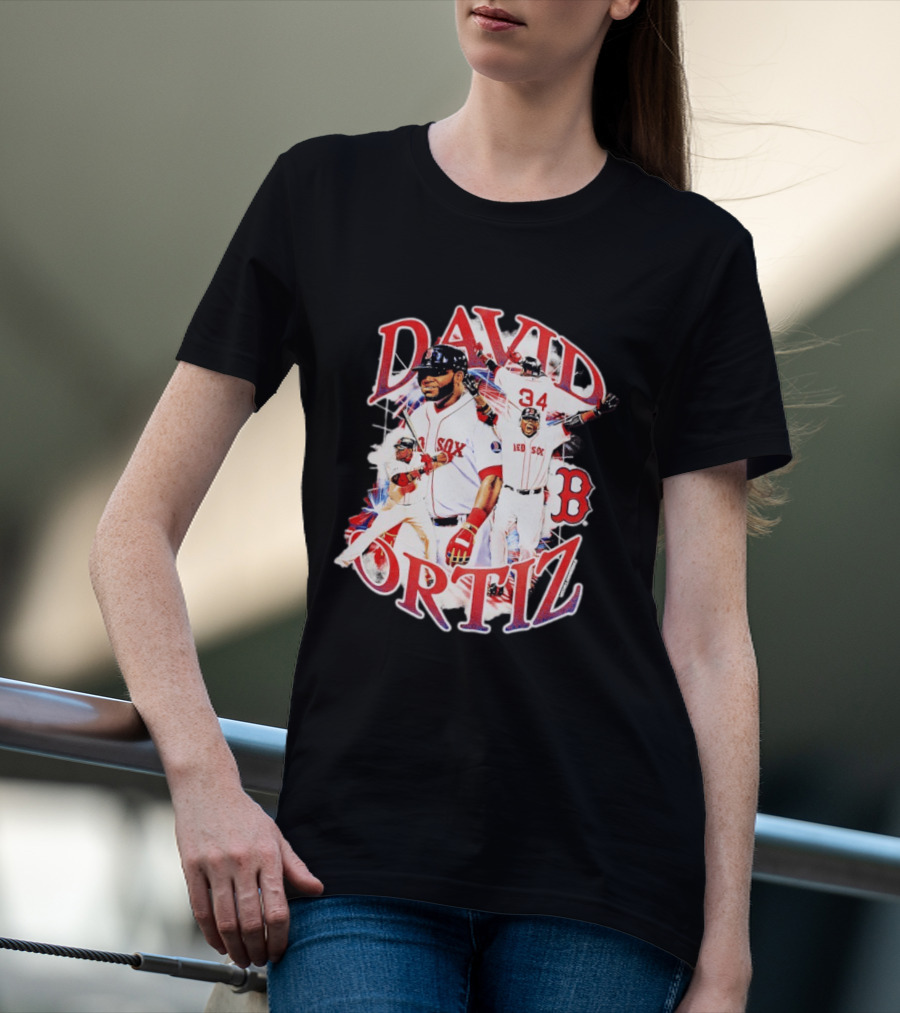 David Ortiz Boston Red Sox Legendary Collage 34 Red Sox B T-Shirt